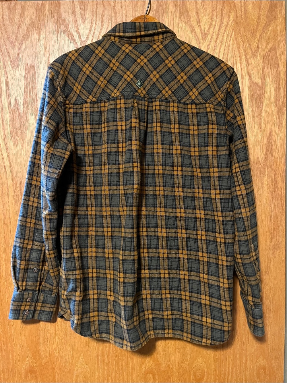 Prana Men's Plaid Button-Down Shirt - Mustard & Black - Picture 11 of 14